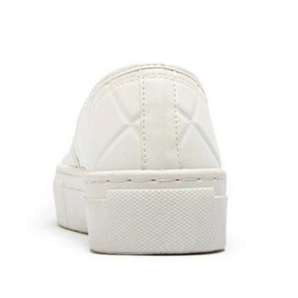 Quilted Platform Slip On Sneaker in White - Picture 3 of 5